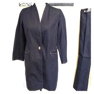 Chico’s long denim tunic jacket Size 0